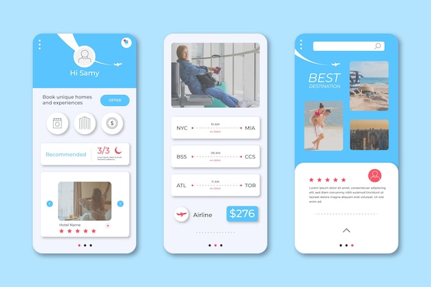 Free vector travel booking app