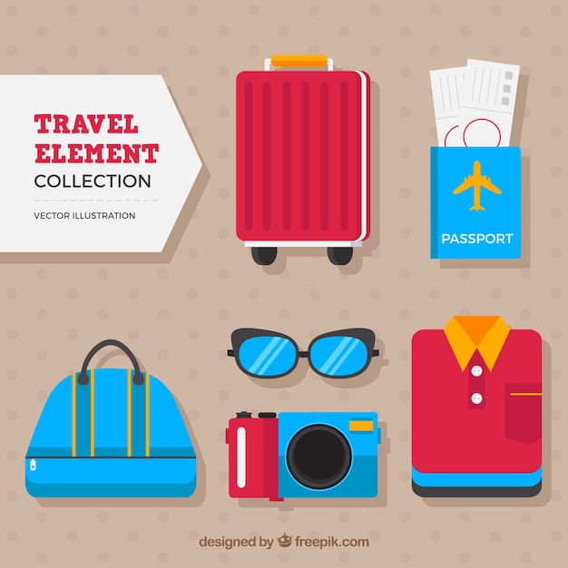 Free Vector travel elements collection