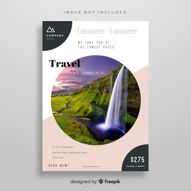 Free Vector travel flyer template