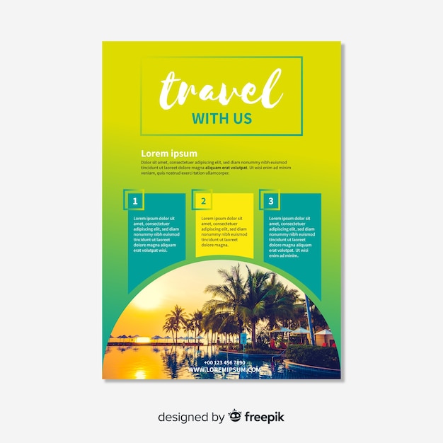 Free Vector travel flyer template