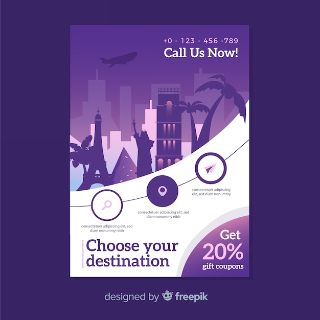 Free Vector travel flyer