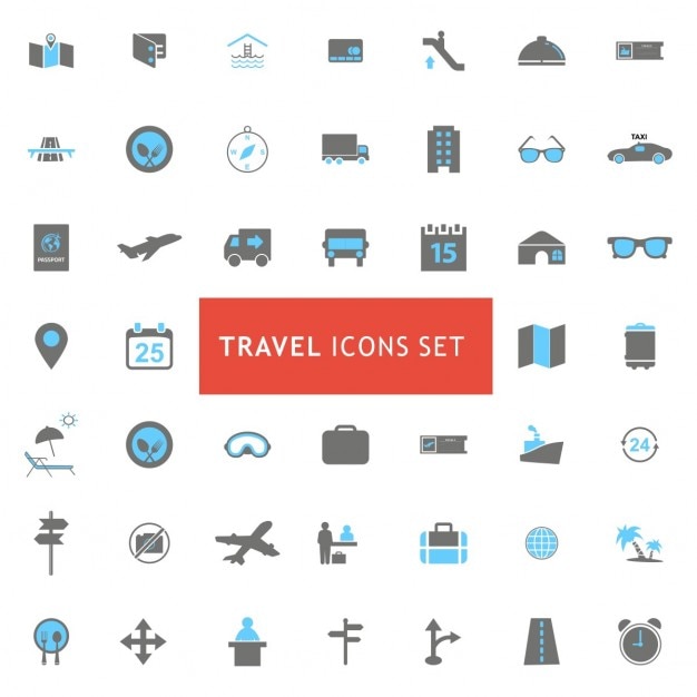 Free Vector travel icons collection