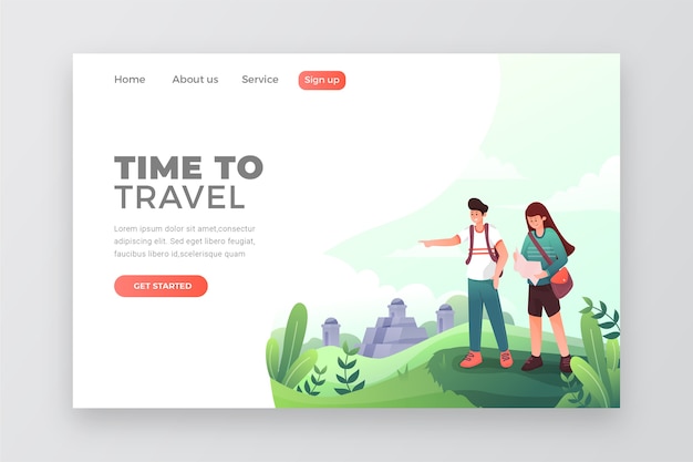 Travel landing page template