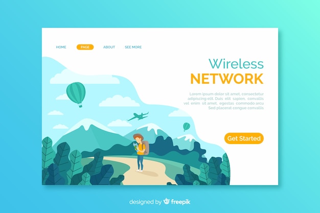 Free Vector travel landing page