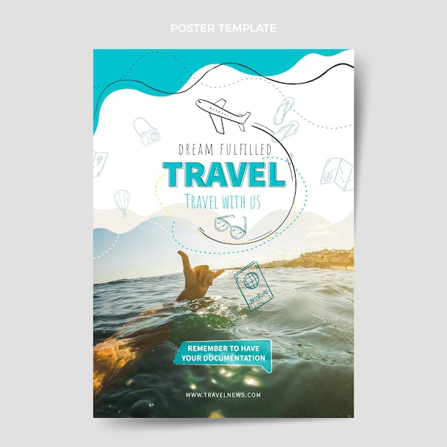 Travel poster design template