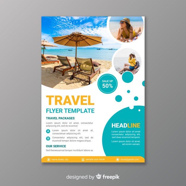 Travel poster template with photo