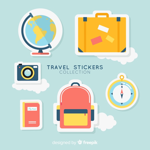 Free Vector travel sticker collection