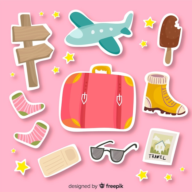 Free Vector travel sticker collection