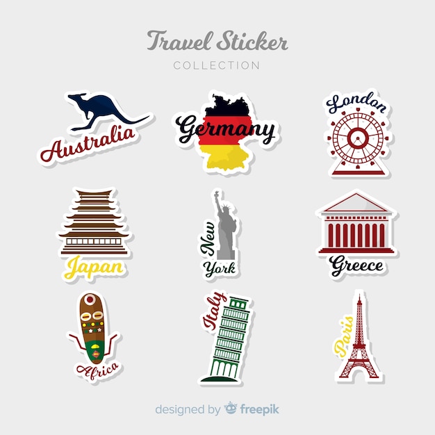 Free Vector travel stickers collection