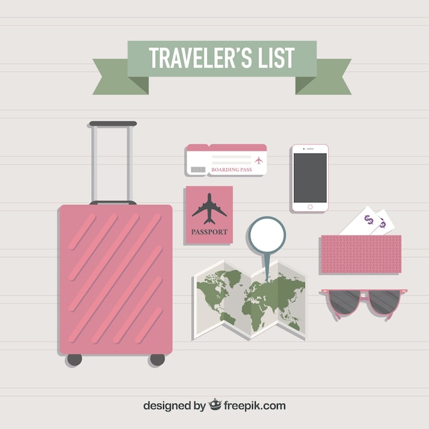 Free Vector traveler's list