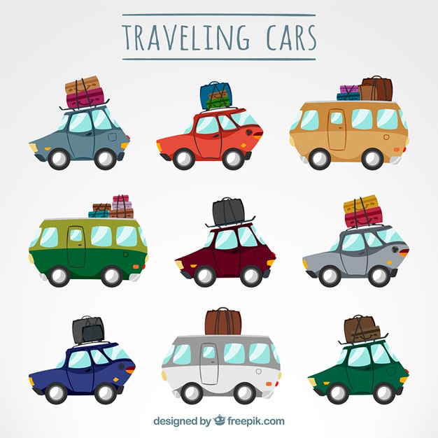 Free vector traveling cars pack