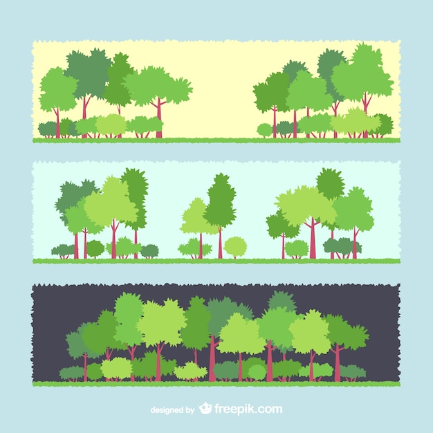 Free vector tree banners