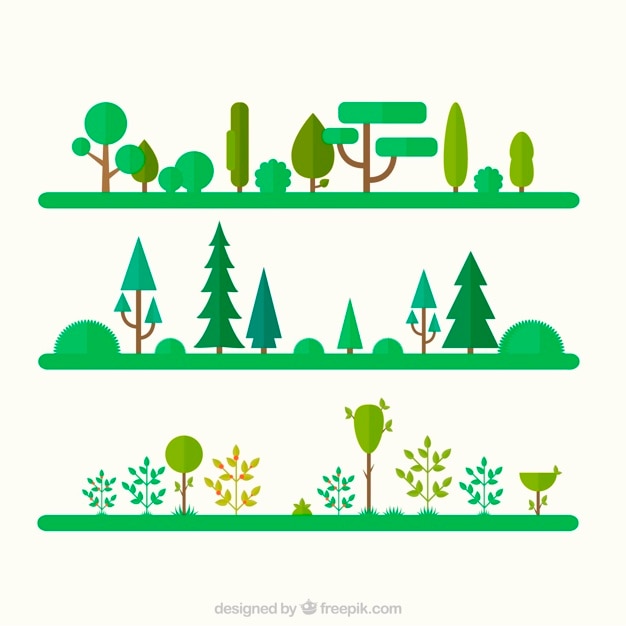 Free vector trees and garden icons