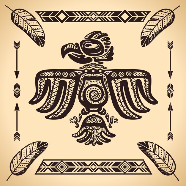 Tribal american eagle sign
