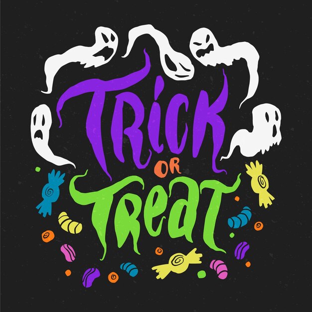 Trick or treat - lettering concept