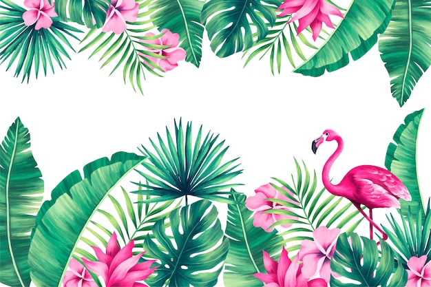 Tropical Background with Exotic Nature