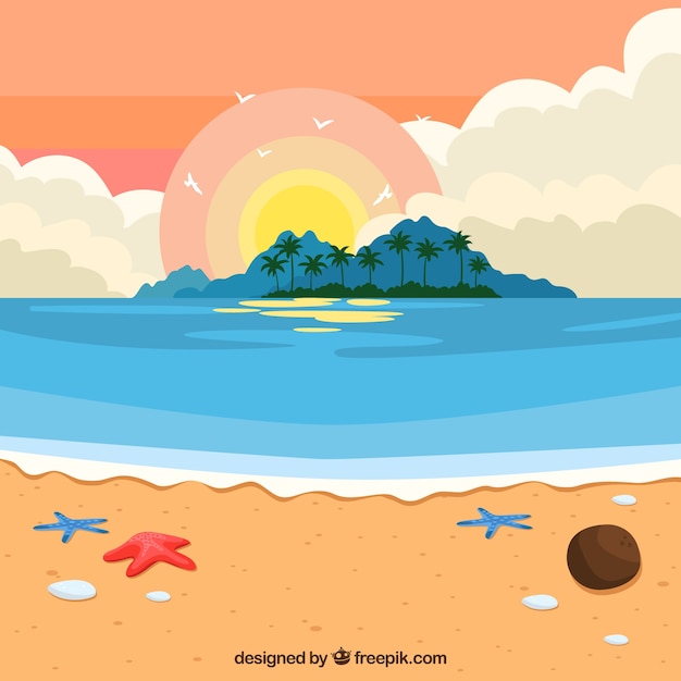 Free Vector tropical beach background