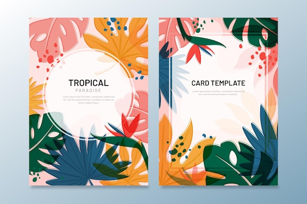 Free Vector tropical cards collection