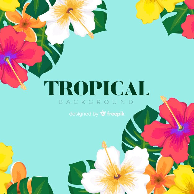 Tropical flowers background