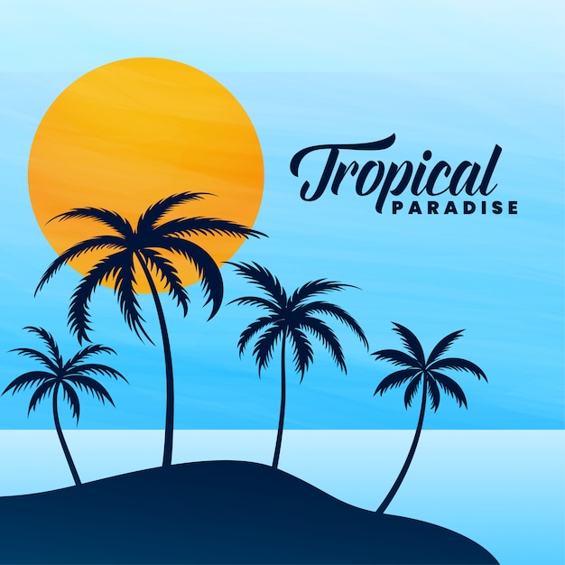 Free Vector tropical paradise summer card