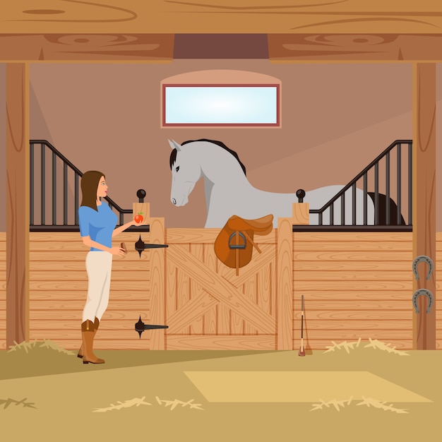 Free Vector trotter in stall flat composition