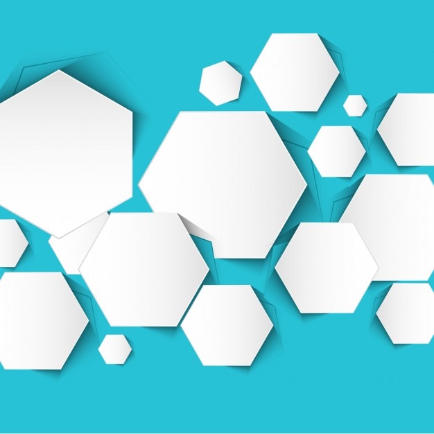 Free vector turquoise background with white hexagons