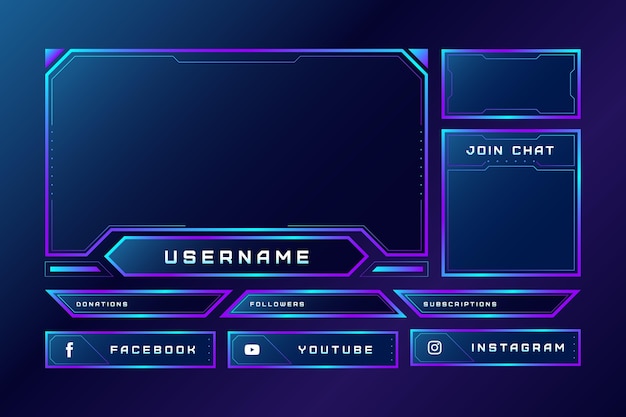 Free Vector twitch stream panels