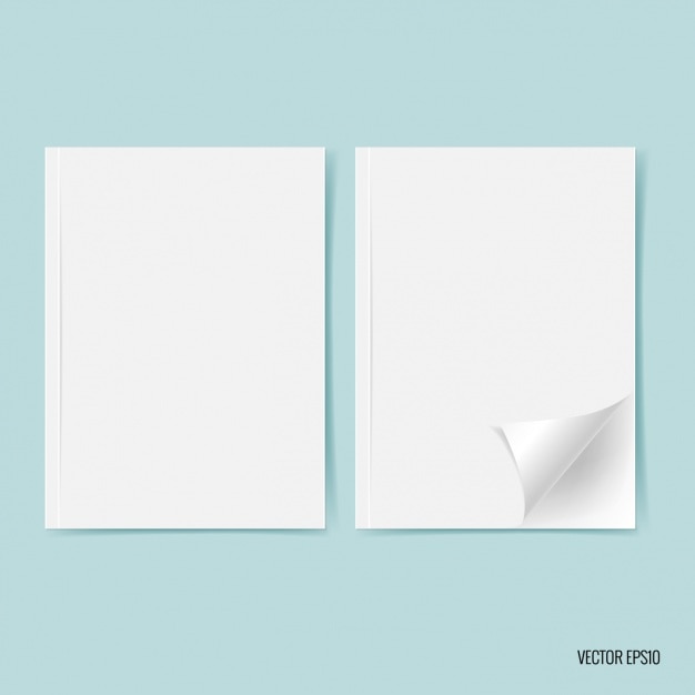 Free Vector two blank paper sheets