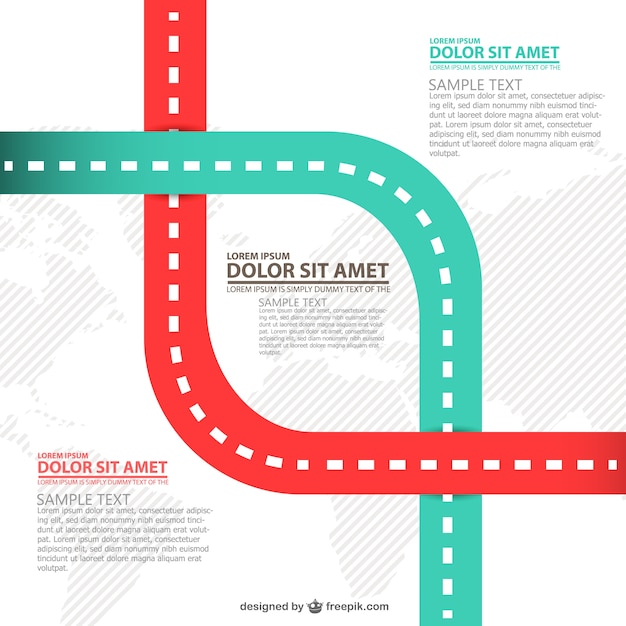 Free Vector two paths infographic