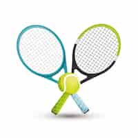 Free vector two racket tennis ball illustration
