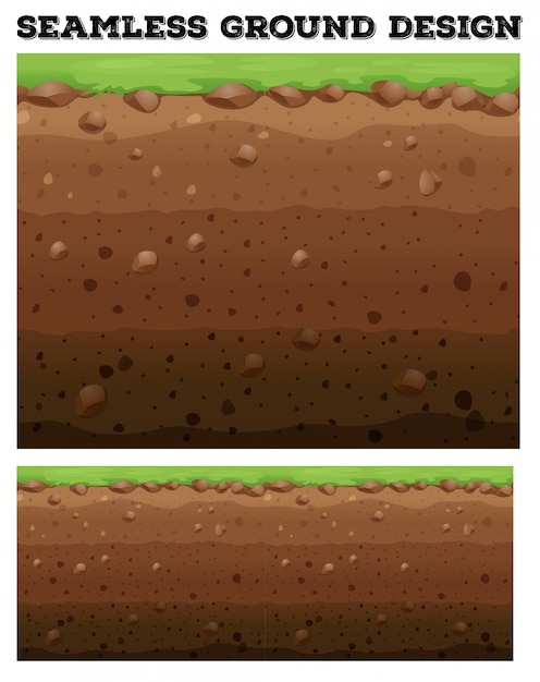 Free Vector underground with lawn on dirt