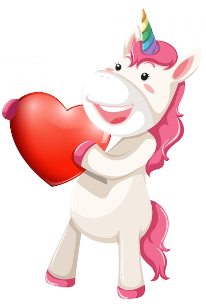 Unicorn character with heart