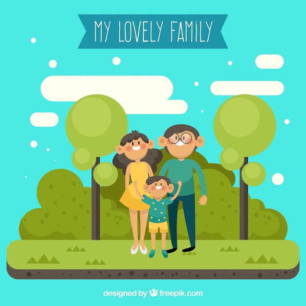 Free Vector united family background in a beautiful park