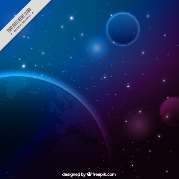 Free Vector universe blue background