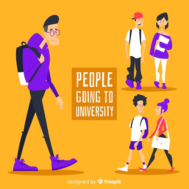 Free Vector university student collection