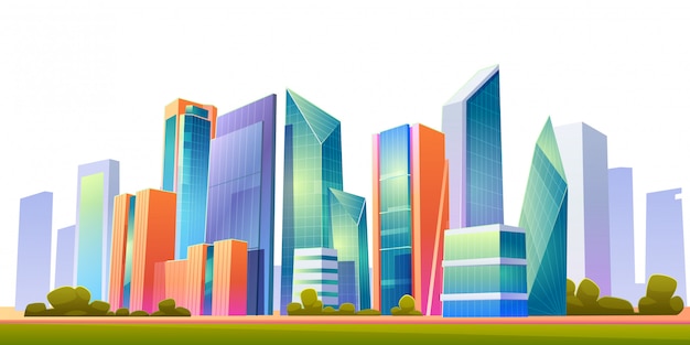 Urban building skyline panoramic illustration