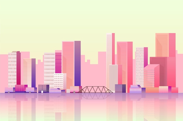 Free vector urban city - background for video conferencing