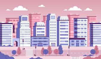 Free vector urban city background for video conferencing