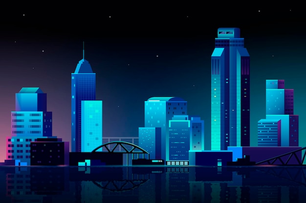 Free Vector urban scene at night background