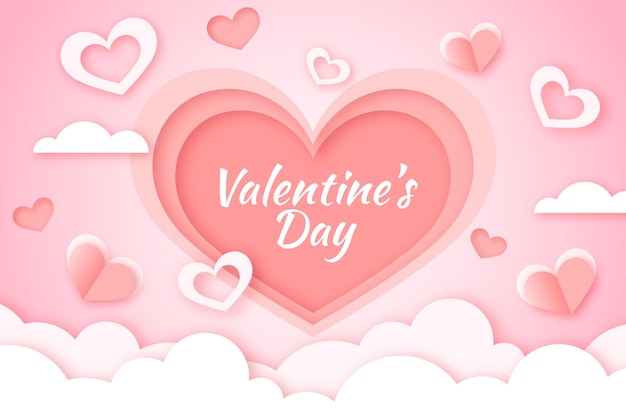 Free Vector valentine background in paper style