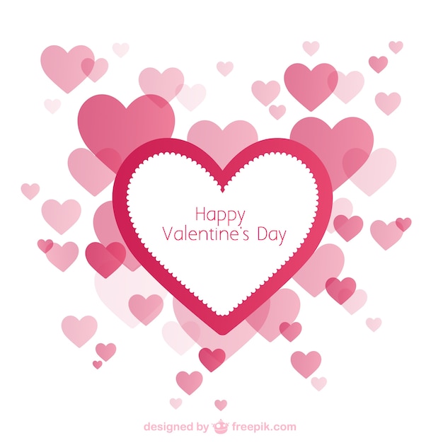 Free vector valentine's card with hearts