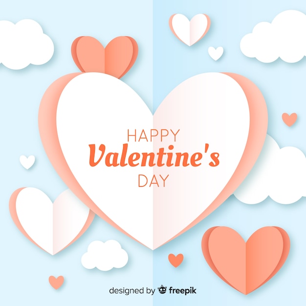 Free vector valentine's day background in paper style