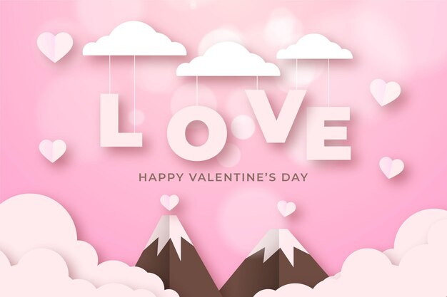 Valentine's day background in paper style