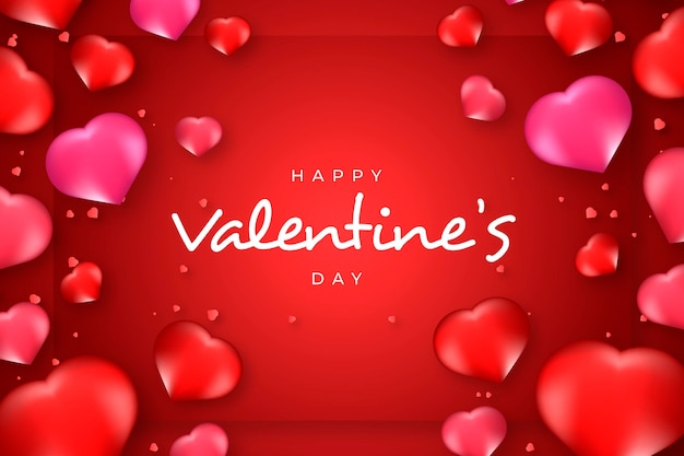 Free vector valentine's day background with realistic elements