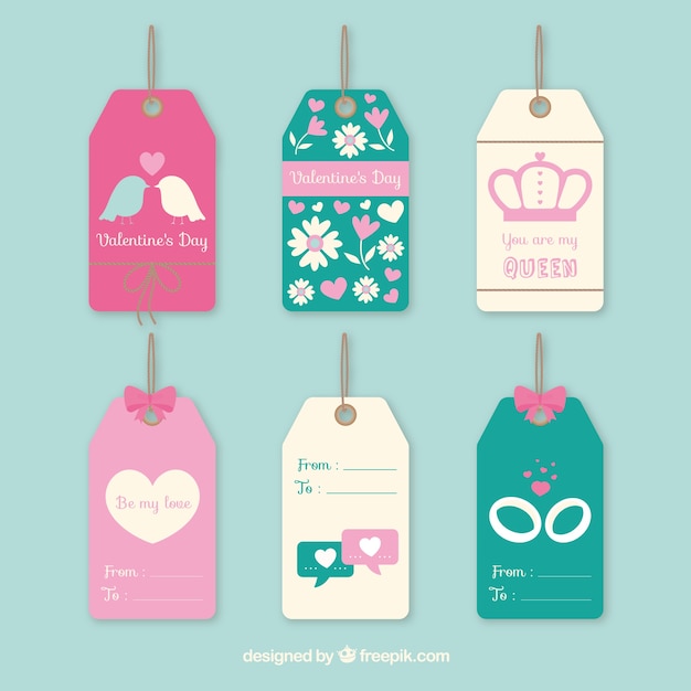 Free Vector valentine tags