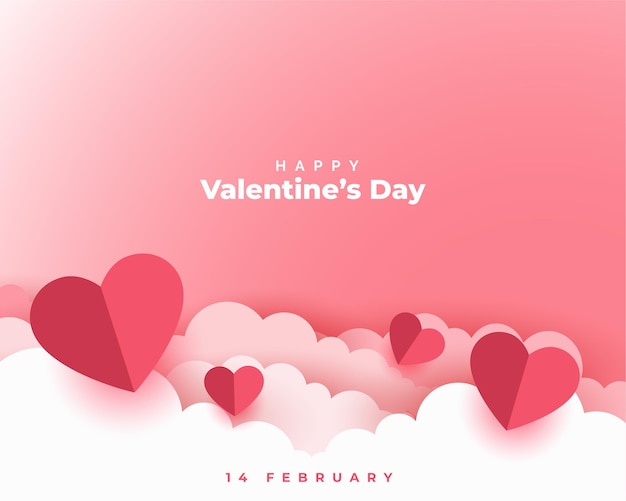 Free Vector valentines day concept card in paper cut style