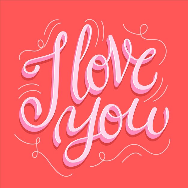 Valentines day romantic lettering concept