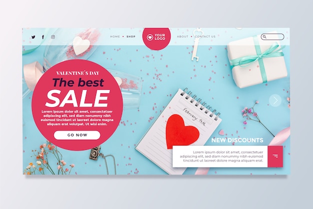 Valentines day sale landing page