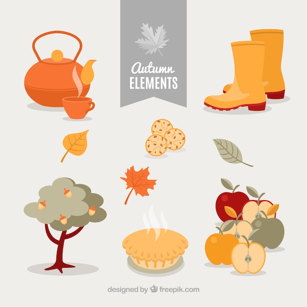 Free vector variety of beautiful autumnal elements
