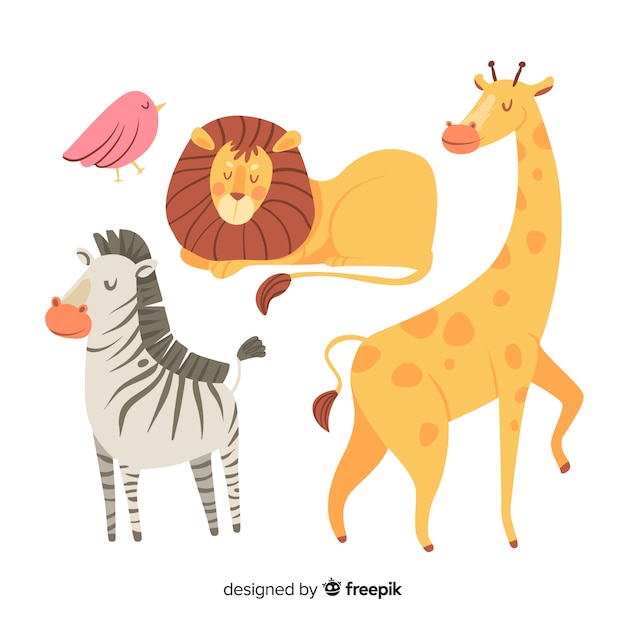 Free Vector variety of cute animal collection